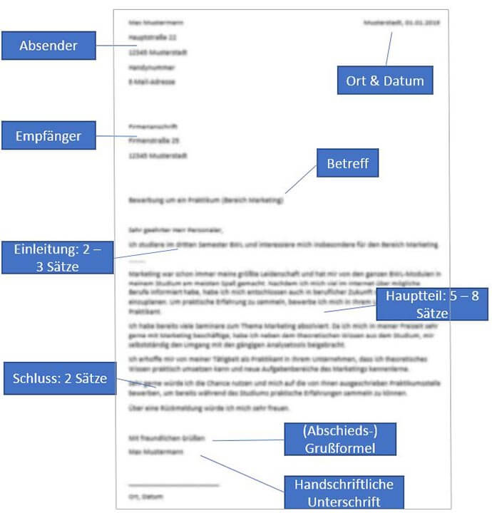 Bewerbung Praktikum Muster Beispiel