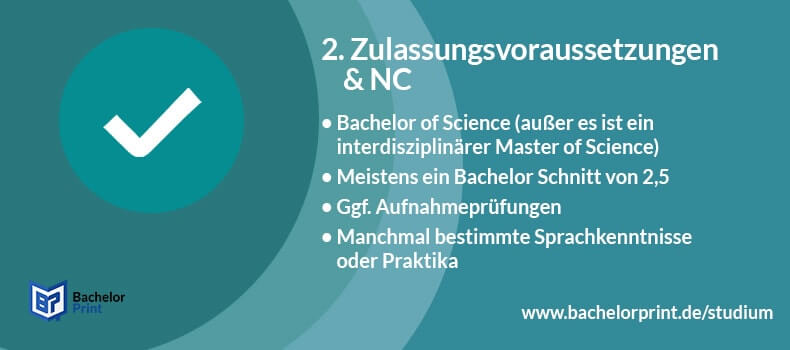 Master of Science Zulassungsvoraussetzungen